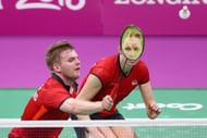 Chris Adcock in action